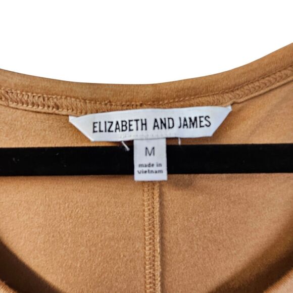 Elizabeth And James 100% Cotton Tan Midi Dress Medium EUC Relaxed Fit Breathable - Picture 3 of 4